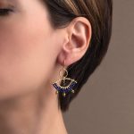Lapis Dangle Earrings - 925 Sterling Silver and Gold Plated - Image 2