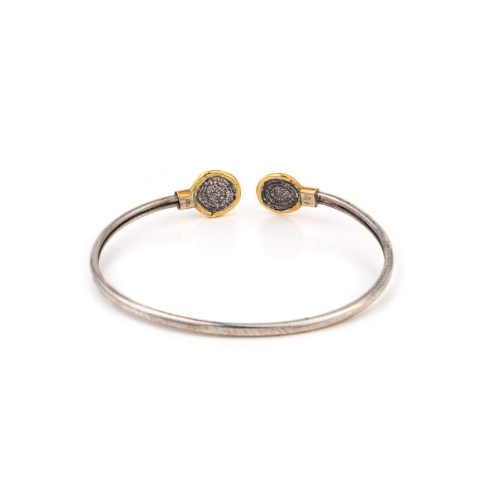 Bangle Βραχιόλι Δίσκος της Φαιστού - Ασήμι 925 και Χρυσό 14Κ - Image 3