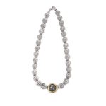 Athena Greek Coin Spiral Necklace - Sterling Silver and Gold - Image 4
