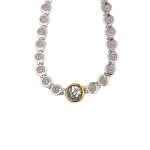 Athena Greek Coin Spiral Necklace - Sterling Silver and Gold