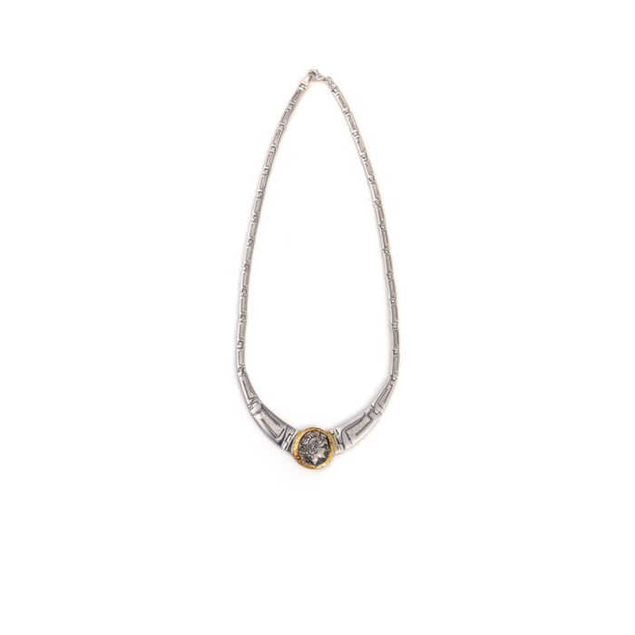 Alexander the Great Martile Necklace – 925 Sterling Silver and 14K Gold - Image 1