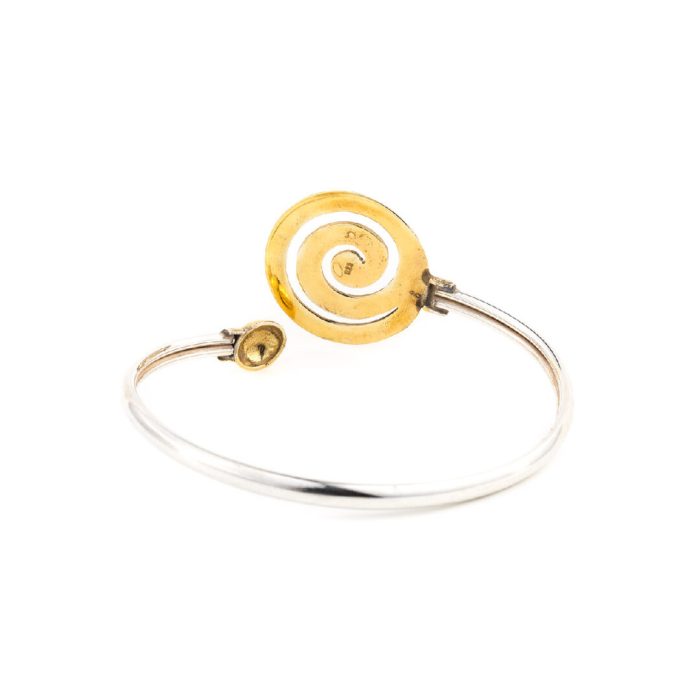 Spiral Hinge Bracelet - 925 Sterling Silver and Gold Plated - Image 2