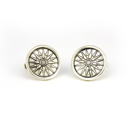 Vergina Sun Silver Cufflinks