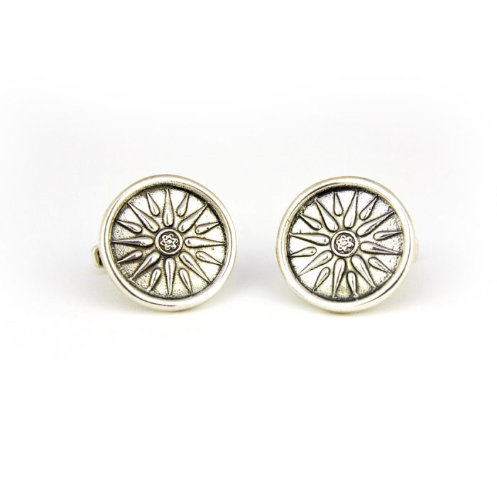 Vergina Sun Silver Cufflinks