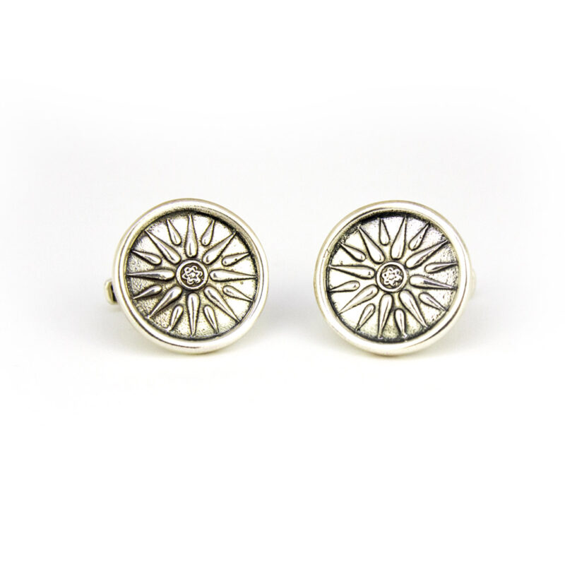 Vergina Sun Silver Cufflinks