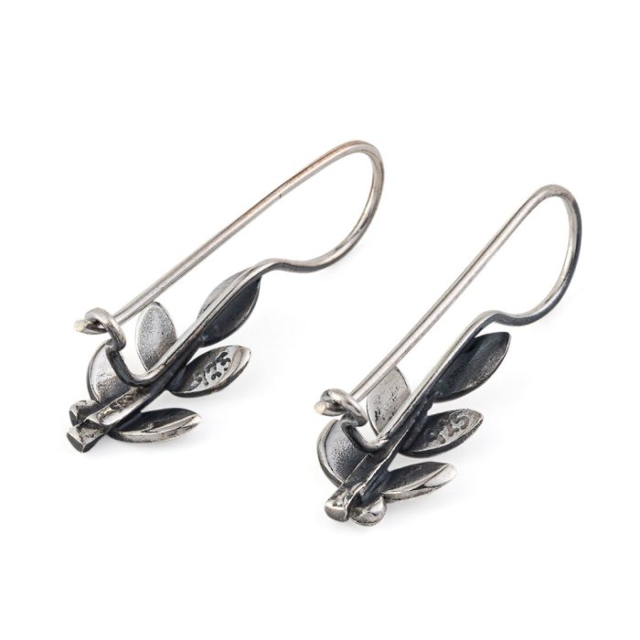 Leaf Stud Earrings – Sterling Silver - Image 3