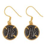 Hercules Coin Earrings - 925 Sterling Silver and Gold Plated - Image 2