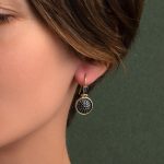 Vergina Sun Earrings - Sterling Silver and Gold Plated - Image 2