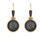 Vergina Sun Earrings - Sterling Silver and Gold Plated