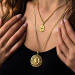 Goddess Athena and Owl Pendant - 14K Gold - Image 2