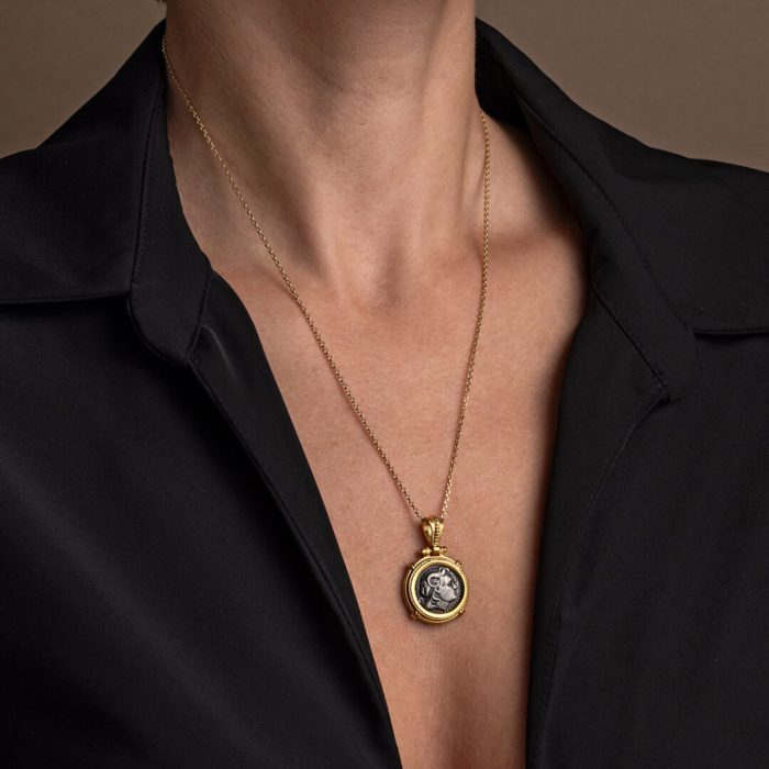 Gold Plated Silver Coin Pendant - Alexander the Great - Image 2
