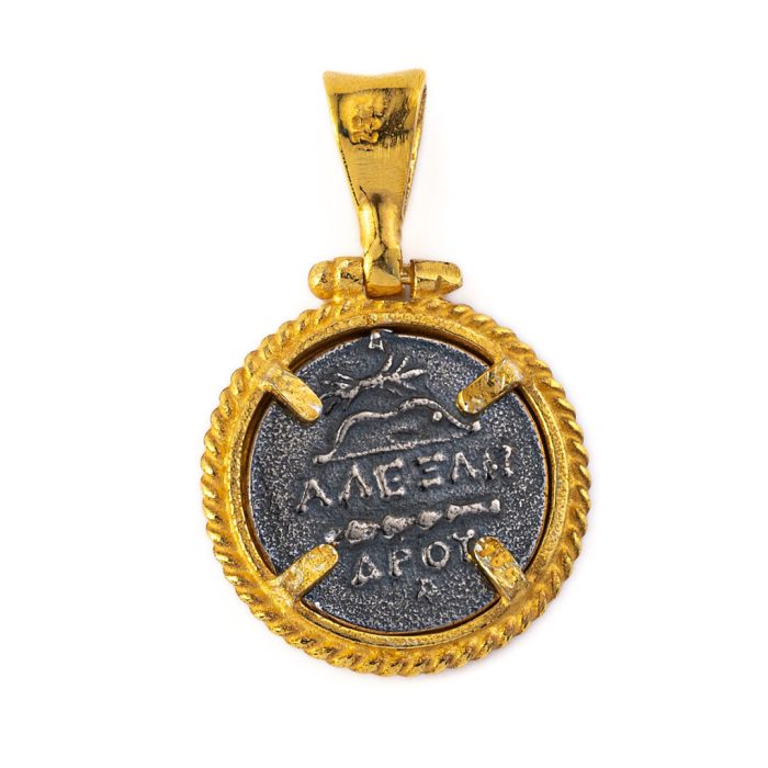 Goddess Athena Pendant - 925 Sterling Silver Gold Plated - Image 2