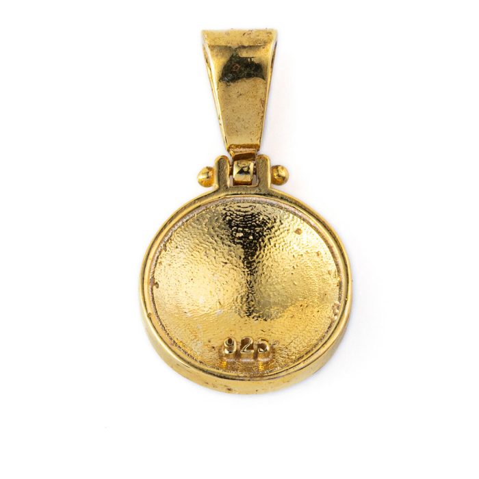Goddess Athena Drop Pendant - 925 Sterling Silver Gold Plated - Image 3