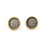 Phaistos Disc Stud Earrings - Sterling Silver and Gold Plated - Image 4