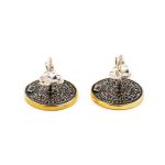 Phaistos Disc Stud Earrings - Sterling Silver and Gold Plated - Image 3