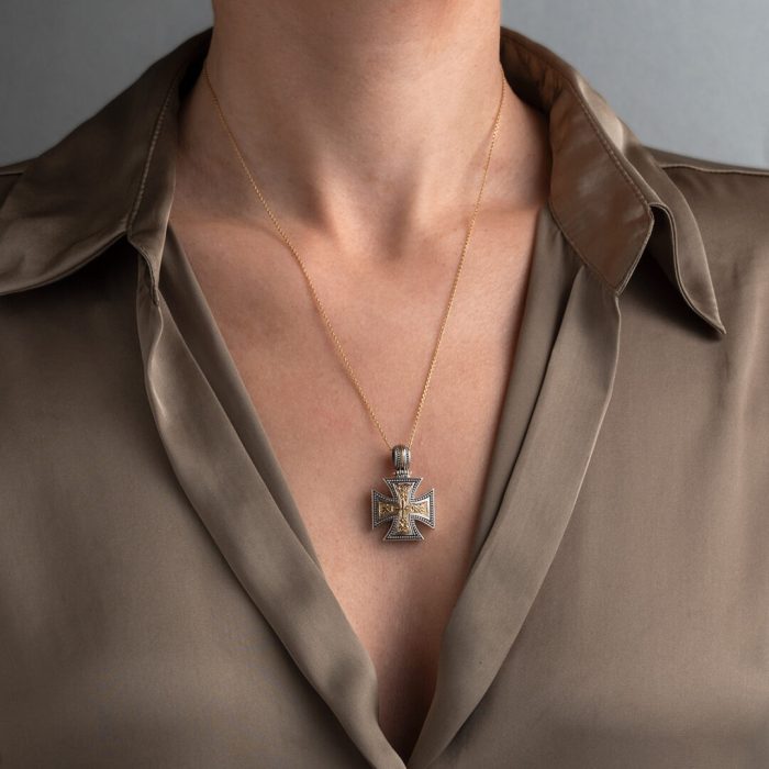 Gerochristo - Maltese Patmos cross in 18K Gold & Sterling Silver - Image 2
