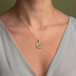 Byzantine Round Pendant with Zircon Stone - Image 2