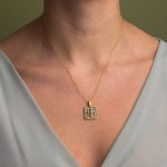 Byzantine Square Pendant with Multicolor Zircon Stone - Image 2