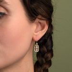 Two Tone Byzantine Drop Earrings with Zircon - Image 2