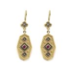 Byzantine Drop Earrings with Zircon - 925 Sterling Silver