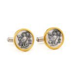 Wisdom Owl Cufflinks - Sterling Silver and Gold Plated