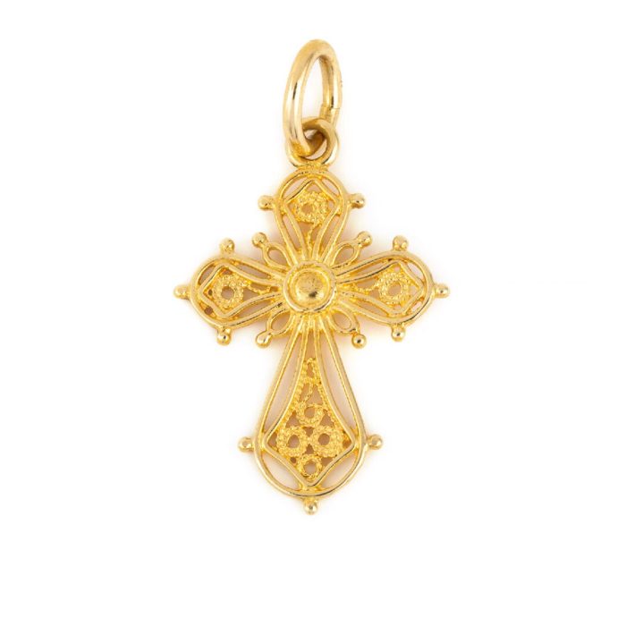 18K Gold Byzantine Filigree Cross Sophia - Image 1