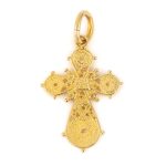 18K Gold Byzantine Filigree Cross - Image 2