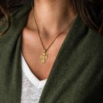 18K Gold Byzantine Cross with Swarovski - Image 2