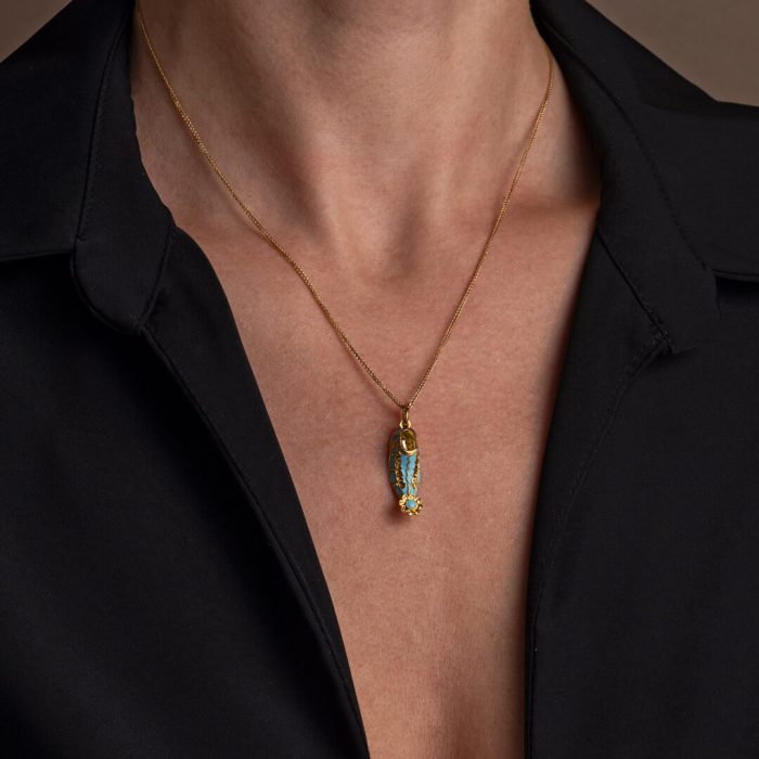 14k Yellow Gold Pendant Traditional Greek Tsarouhi - Image 2