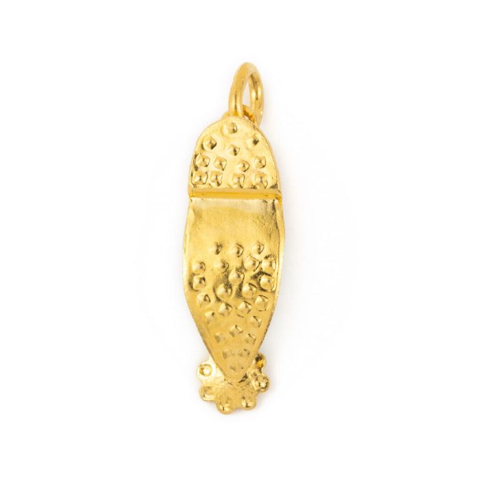 14k Yellow Gold Pendant Traditional Greek Tsarouhi - Image 5