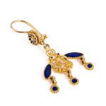 Minoan Malia Bees Dangle Earrings - 18K Solid Yellow Gold and enamel - Image 4