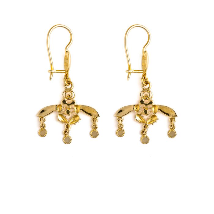 Minoan Malia Bees Dangle Earrings - 14K Solid Yellow Gold - Image 4