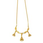 18K Gold Byzantine Filigree Emerald Necklace - Image 5