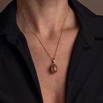 Filigree Flower Egg Pendant Necklace – Sterling Silver and Enamel - Image 2