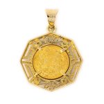 Goddess Athena Coin Pendant in 14K Gold - Image 3
