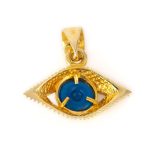 14K Solid Gold Evil Eye Pendant - Image 3