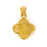 Filigree Cross Pendant with Evil Eye - 14K Gold - Image 3