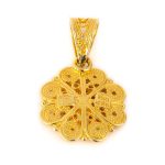18K Gold Filigree Byzantine Rosette Pendant - Image 2