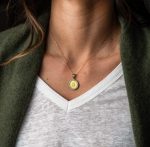 Goddess Athena and Owl Pendant with Crystals - 14K Solid Gold - Image 2