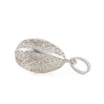 Filigree Flower Egg Enamel Pendant Necklace – 925 Sterling Silver - Image 2