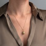 14k Gold Filigree Egg Pendant with Turquoise enamel - Image 2