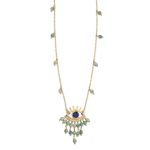 Evil Eye Vintage Necklace with Amazonite & Lapis Lazuli