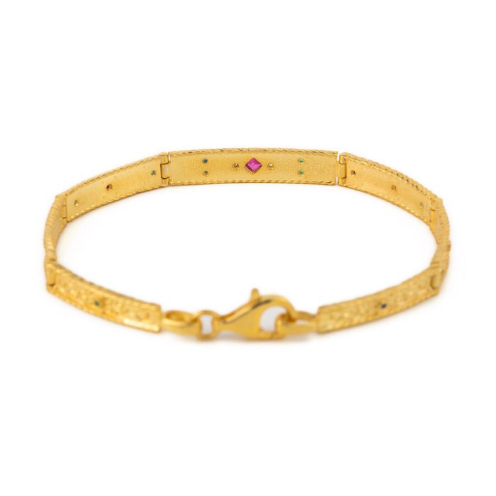 Βυζαντινό Βραχιόλι με κρύσταλλα Swarovski – Επιχρυσωμένο Ασήμι 925 - Image 2