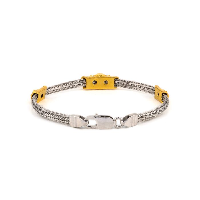 Byzantine Bracelet with Pearl and Swarovski - Sterling Silver Gold Plated - Image 2