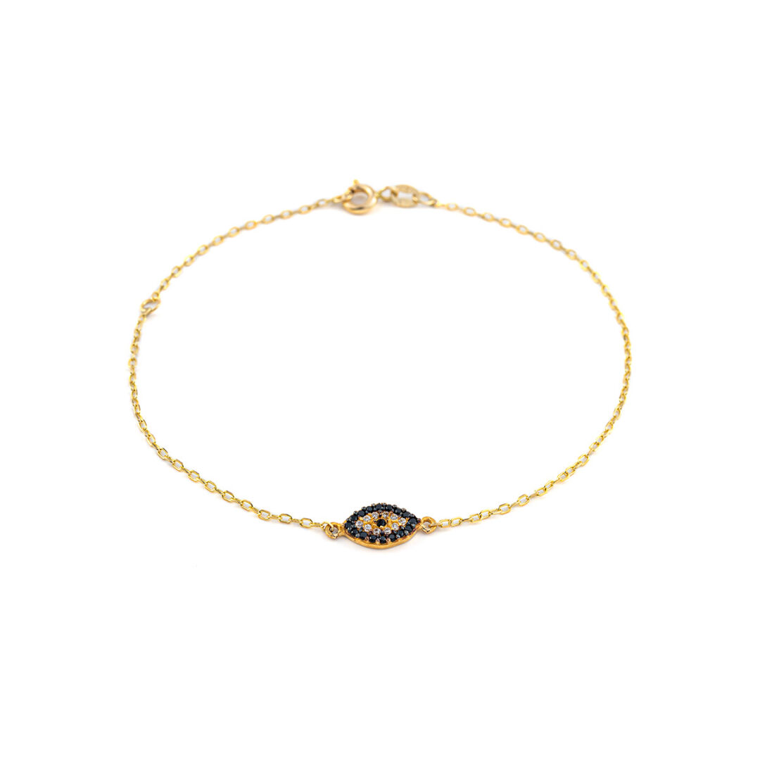KO-B-03431031 Evil Εye Bracelet with Zircons -14K Gold - Image 1