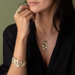 Snake Cuff Bracelet - Sterling Silver and Gold Plated - Image 2