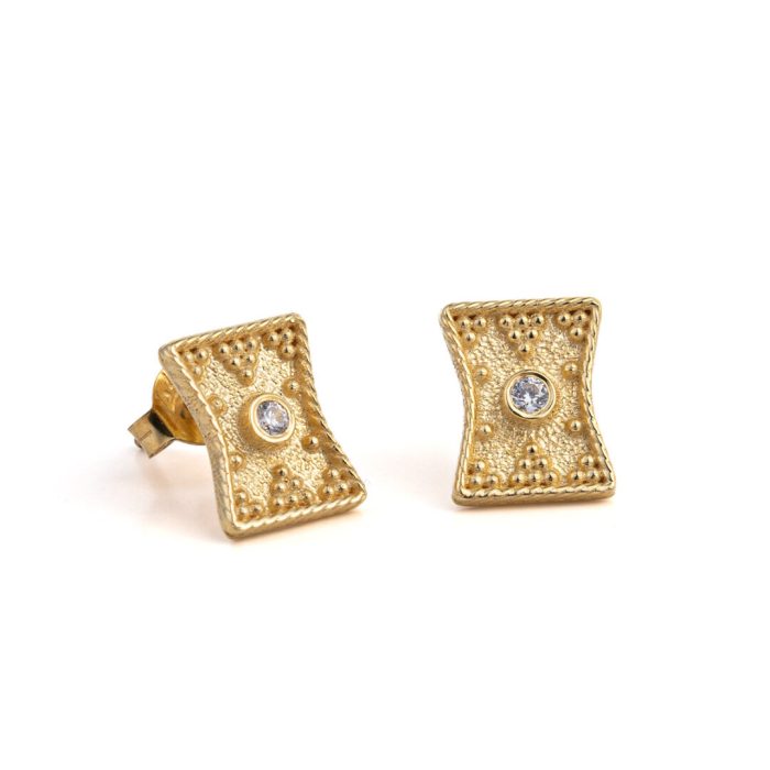 Earrings Gold K9 with Zircon - Image 1