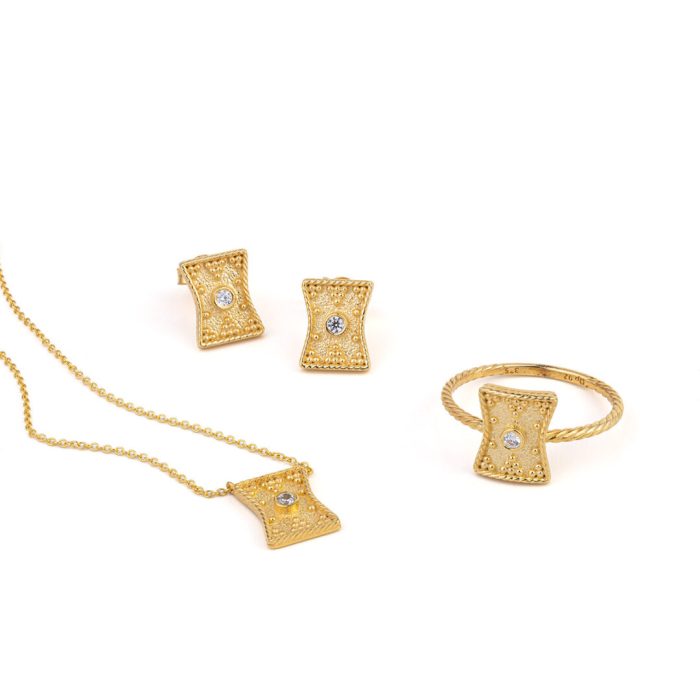 Earrings Gold K9 with Zircon - Image 2