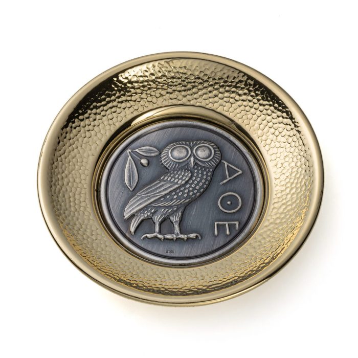 Bronze Plate Wisdom Owl - 925 Silver - Image 1