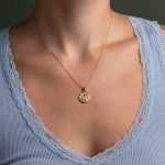 Athena Coin Round Pendant - 14K Gold and Sterling Silver - Image 2